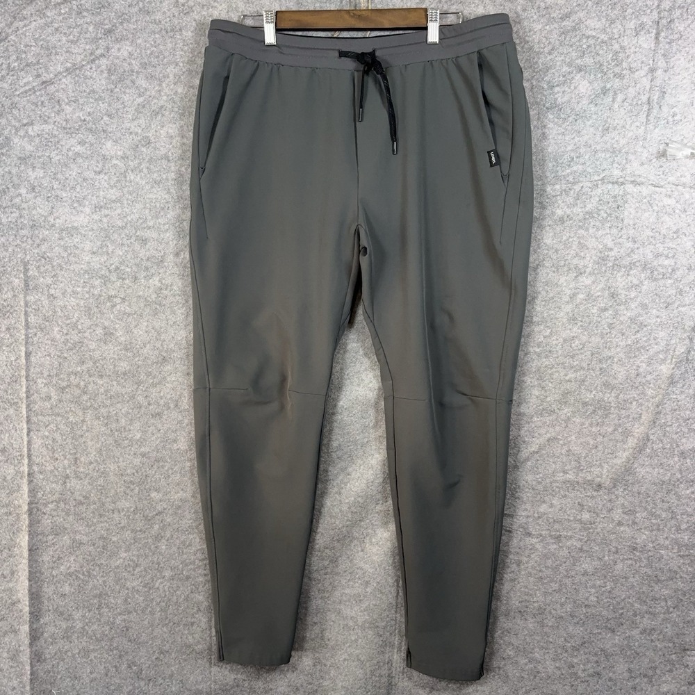 UNRL Performance Pants Men XL Gray 4-Way Stretch Wind Water Resistant Zip Pocket